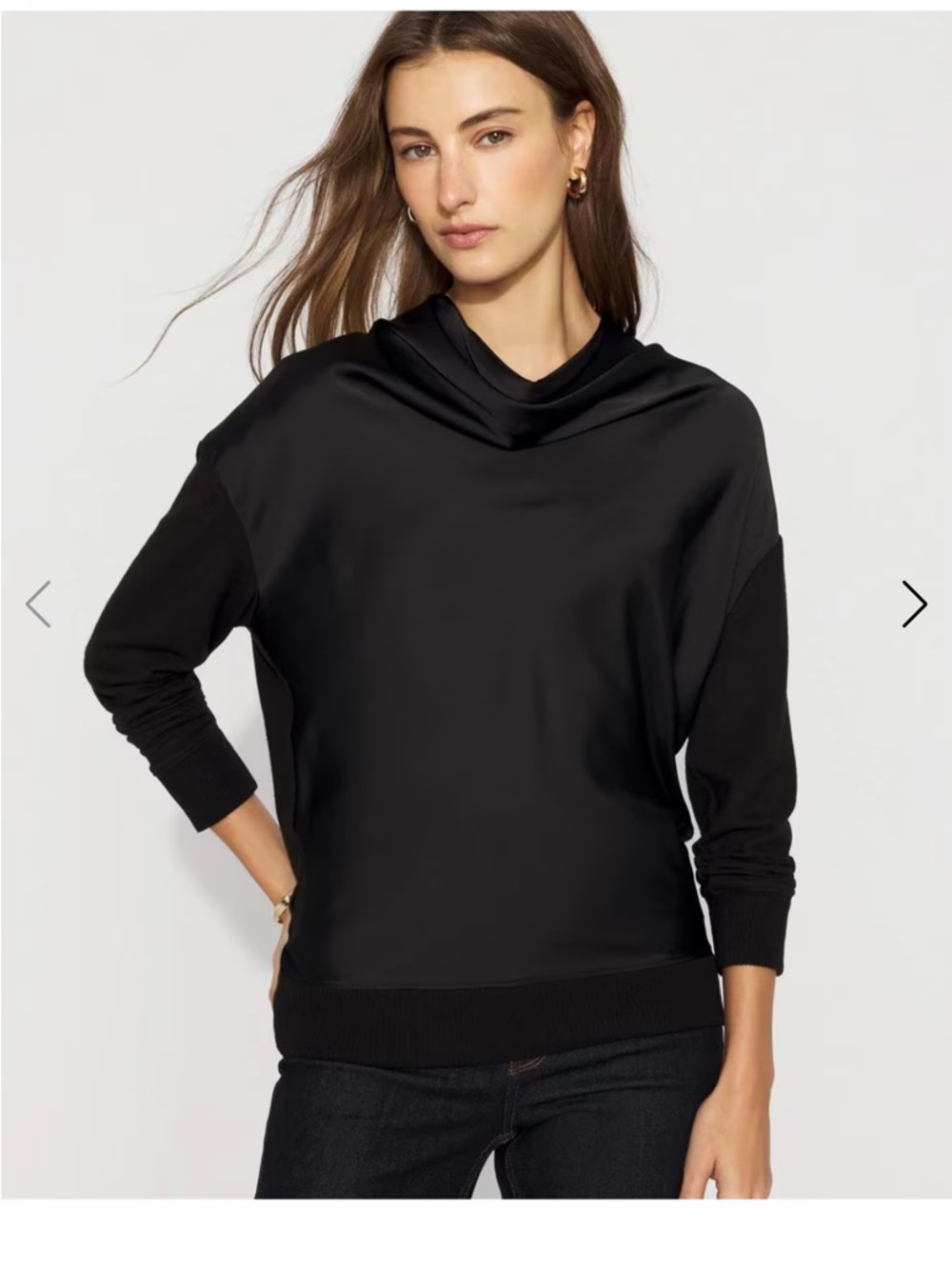 WHBM Satin Mix Snit Top